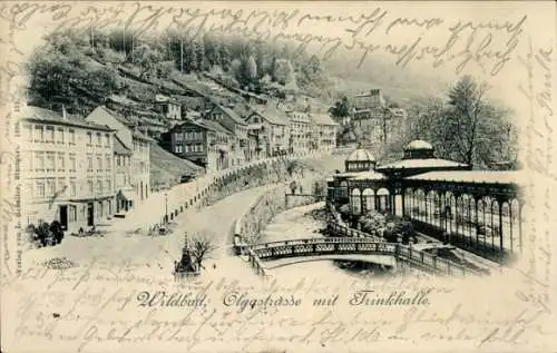 Ak Bad Wildbad im Schwarzwald, Olgastraße, Trinkhalle, Brücke