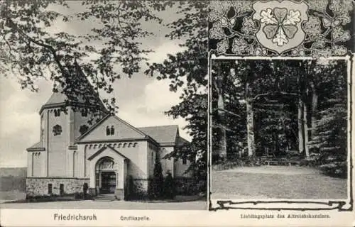 Ak Friedrichsruh Aumühle in Schleswig Holstein, Gruftkapelle, Lieblingsplatz des Altreichskanzlers