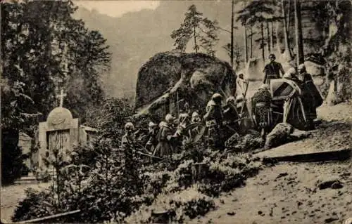 Ak Oybin in der Oberlausitz, Waldtheater, Die Braut von Messina