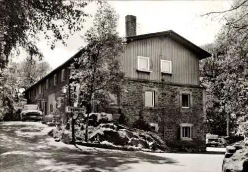 Ak Grethen Parthenstein in Sachsen, Jugendherberge Erich Weinert, Außenansicht, Eingang
