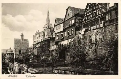 Ak Kronach im Frankenwald Bayern, am Stadtgraben