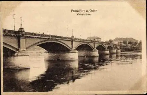 Ak Frankfurt an der Oder, Oderbrücke