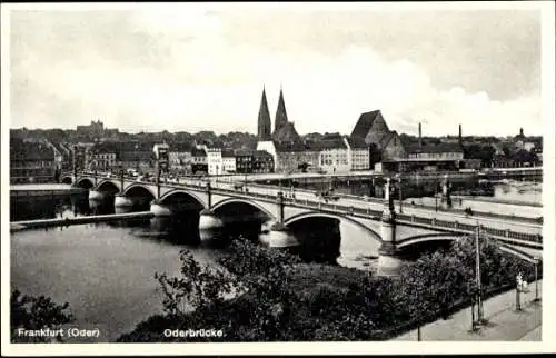 Ak Frankfurt an der Oder, Oderbrücke