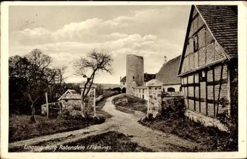 Ak Rabenstein Raben im Fläming, Eingang zur Burg Rabenstein, Turm