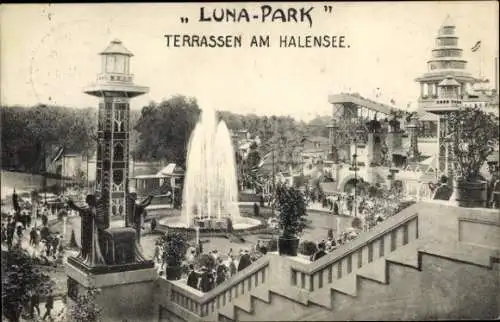 Ak Berlin Wilmersdorf Halensee, Terrassen am Halensee, Luna-Park