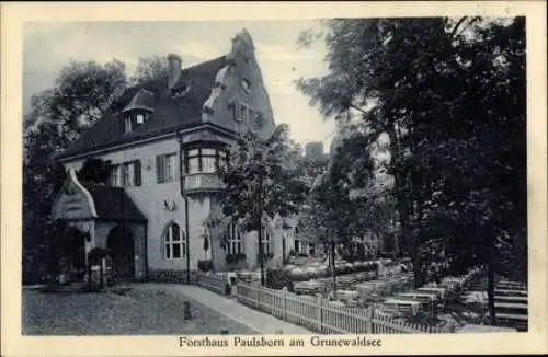 Ak Berlin Zehlendorf Dahlem, Paulsborn, Forsthaus am Grunewaldsee