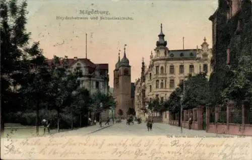 Ak Magdeburg an der Elbe, Heydeckstraße, Sebastiankirche