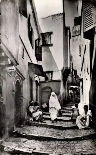 Ak Algier Algier Algerien, Eine Straße der Kasbah
