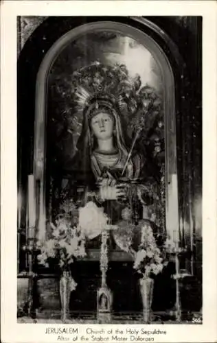 Ak Jerusalem Israel, Grabeskirche, Altar des Stabat Mater Dolorosa