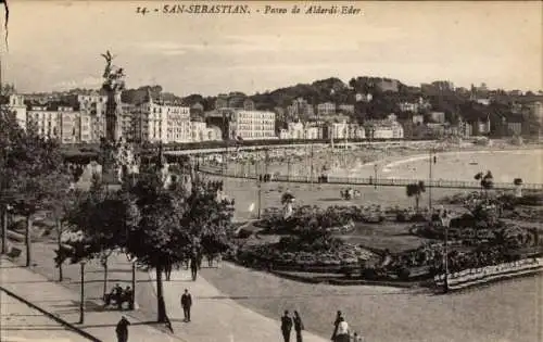 Ak Donostia San Sebastián Baskenland, Paseo de Alderdi Eder