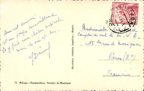 Ak Malaga Andalusien Spanien, Torremolinos, Parador de Montemar