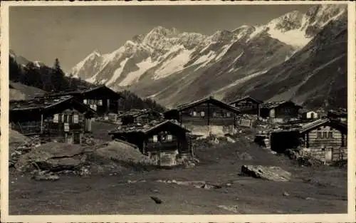 Ak Lötschen Wallis Schweiz, Sattelhorn, Schienhorn Panorama