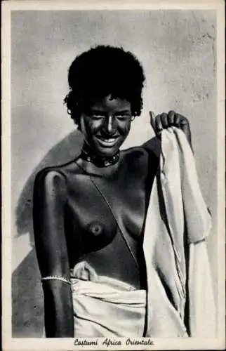 Ak Barbusige Afrikanerin, Portrait