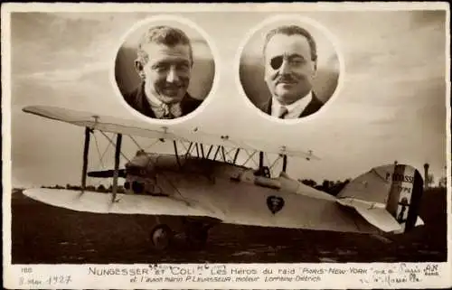 Ak Nungesser et Coli, les Heros du raid Paris-New York