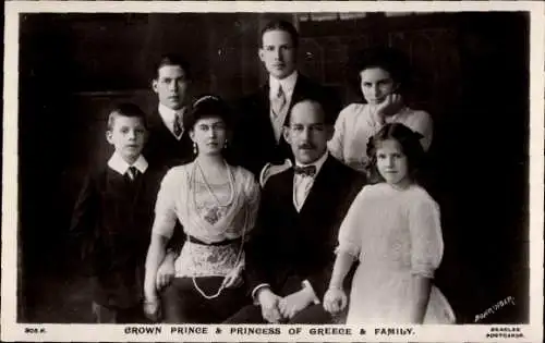 Ak Königliche Familie von Griechenland, Portrait