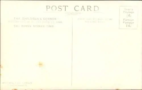 Künstler Ak Willebeek Le Maire, H., The Doves' dinner time, The Childrens Corner