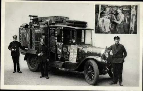 Ak Bergleute aus dem Ruhrgebiet durchreisen die Welt, Auto, Transporter