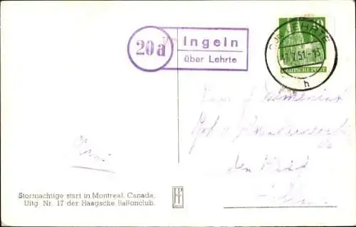 Ak Montreal Québec Kanada, Ballonstart, Heißluftballon