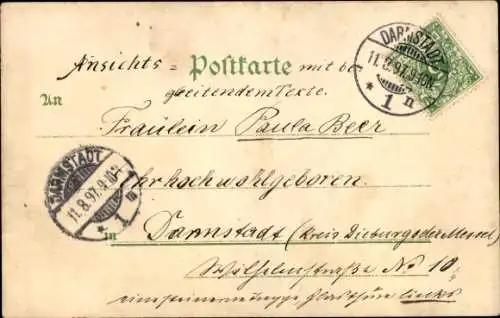 Litho Leipzig in Sachsen, Thomaskirche, Siegesdenkmal, Schillerstraße, Peterskirche