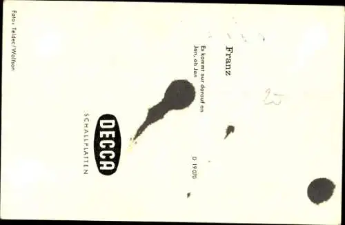 Ak Sänger Franz, Portrait, Autogramm