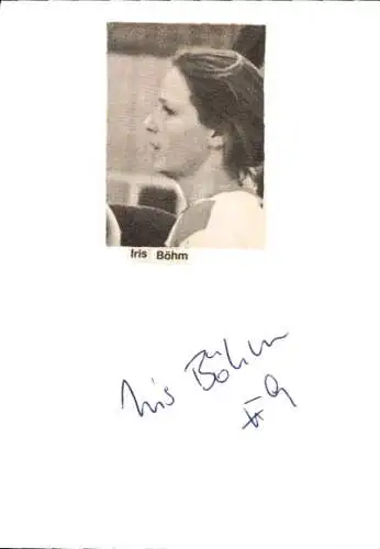 Ak Schauspielerin Iris Böhm, Portrait, Autogramm