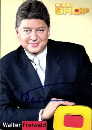 Ak Moderator Walter Freiwald, Portrait, RTL Shop, Autogramm