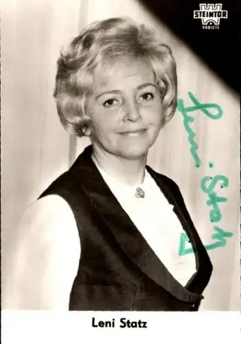 Ak Humoristin Leni Statz, Portrait, Blond, Steintor Variete