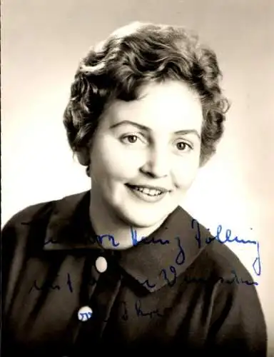 Ak Humoristin Leni Statz, Portrait, Autogramm