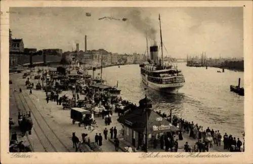 Ak Szczecin Stettin Pommern, Hakenterrasse, Hafen, Dampfer