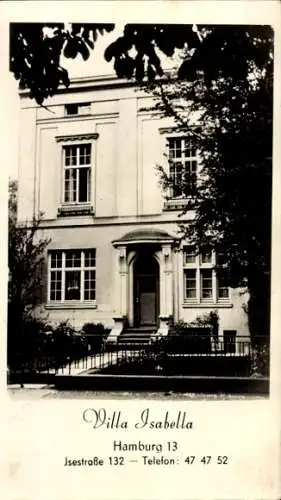 Foto Ak Hamburg Eimsbüttel Harvestehude, Villa Isabella, Isestraße 132