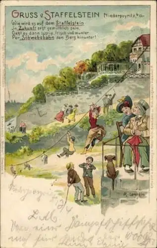 Künstler Litho Langbein, Dresden Nordost Niederpoyritz, Staffelstein, Seilbahn