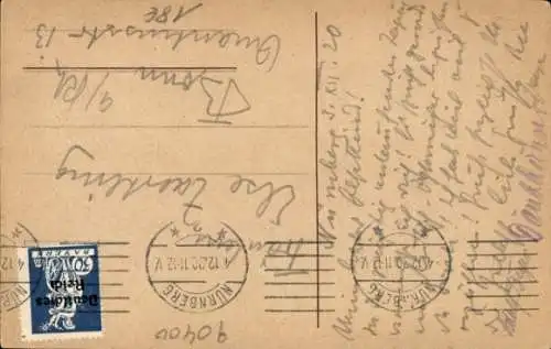 Künstler Ak Nürnberg in Mittelfranken Bayern, 3. Parteitag der Deutschen Volkspartei 1920