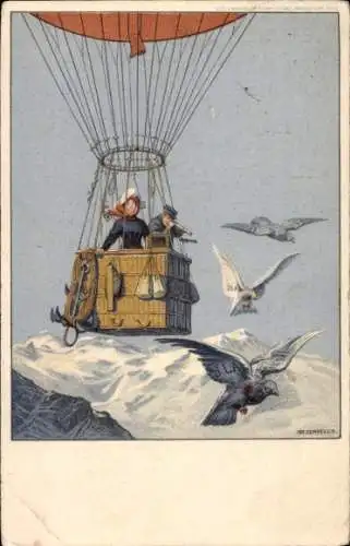 Ganzsachen Ak Internationale Luftschifffahrt Ausstellung Frankfurt am Main 1909, ILA, Ballon