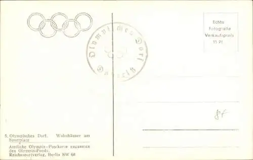 Ak Elstal Wustermark Brandenburg, Olympisches Dorf, Wohnhäuser am Sportplatz