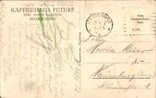 Ak Magdeburg an der Elbe, Kaffeehaus Peters, Innenansicht