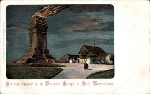 Ak Ronneburg in Thüringen, Altenburger Bismarcksäule auf dem Reuster Berge, Bismarckfeuer