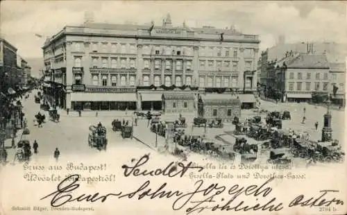 Ak Budapest Ungarn, Gisella Platz und Dorotheen Gasse