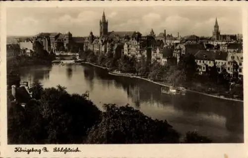 Ak Kaliningrad Königsberg Ostpreußen, Schlossteich, Panorama