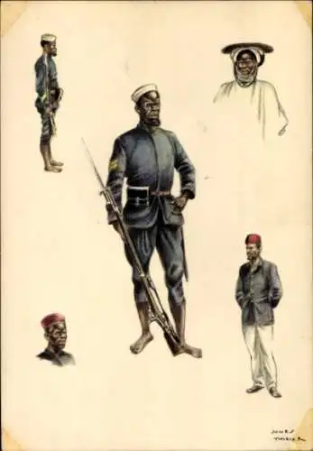 Künstler Ak Thiriar, J., History of the Congo Public Force, Hausa Soldaten