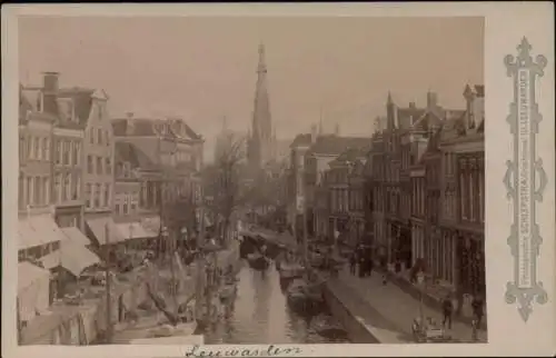 Kabinett Foto Leeuwarden Friesland Niederlande, Kanal, Ortsansicht