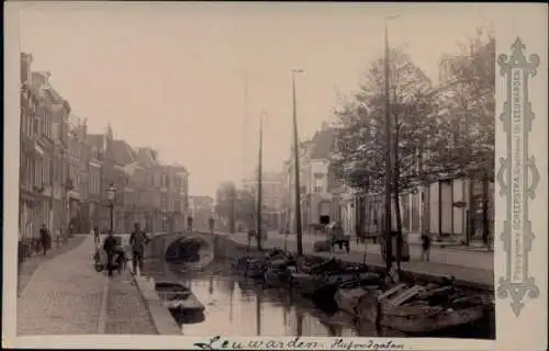 Kabinett Foto Leeuwarden Friesland Niederlande, Straßenpartie, Kanal