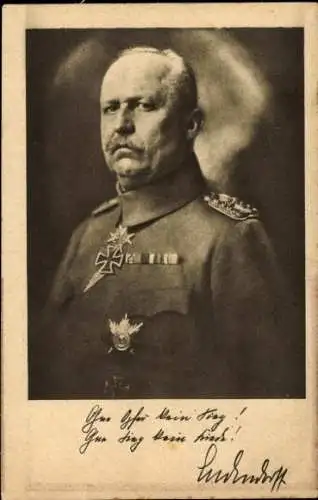 Ak General Erich Ludendorff, Ohne Opfer kein Sieg, Ludendorff Spende, Orden