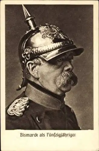 Ak Fürst Otto von Bismarck als Fünfzigjähriger, Pickelhaube