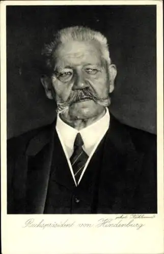 Ak Reichspräsident Paul von Hindenburg, Portrait