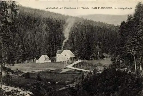 Ak Świeradów Zdrój Bad Flinsberg Schlesien, Landschaft am Forsthaus