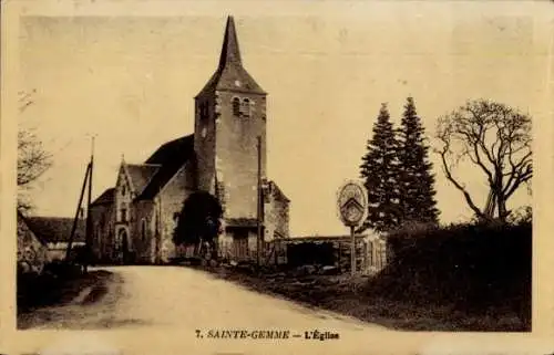 Ak Sainte-Gemme Charente-Maritime, Kirche