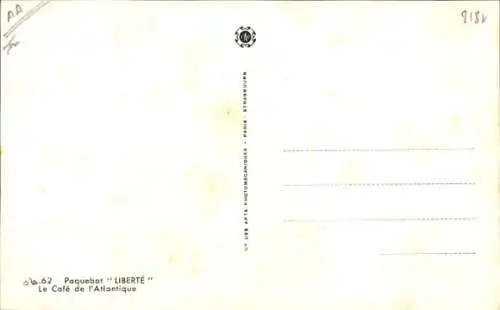 Ak Passagierschiff Liberté, CGT, Café