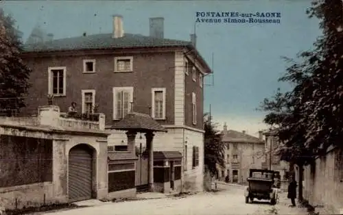 Ak Fontaines sur Saône Rhône, Avenue Simon Rousseau