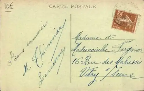 Ak Pontcharra sur Turdine Rhône, Gesamtansicht vom Pont du Chemin de fer aus