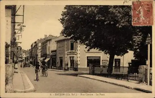 Ak Saujon Charente Maritime, Rue Carnot, Pont